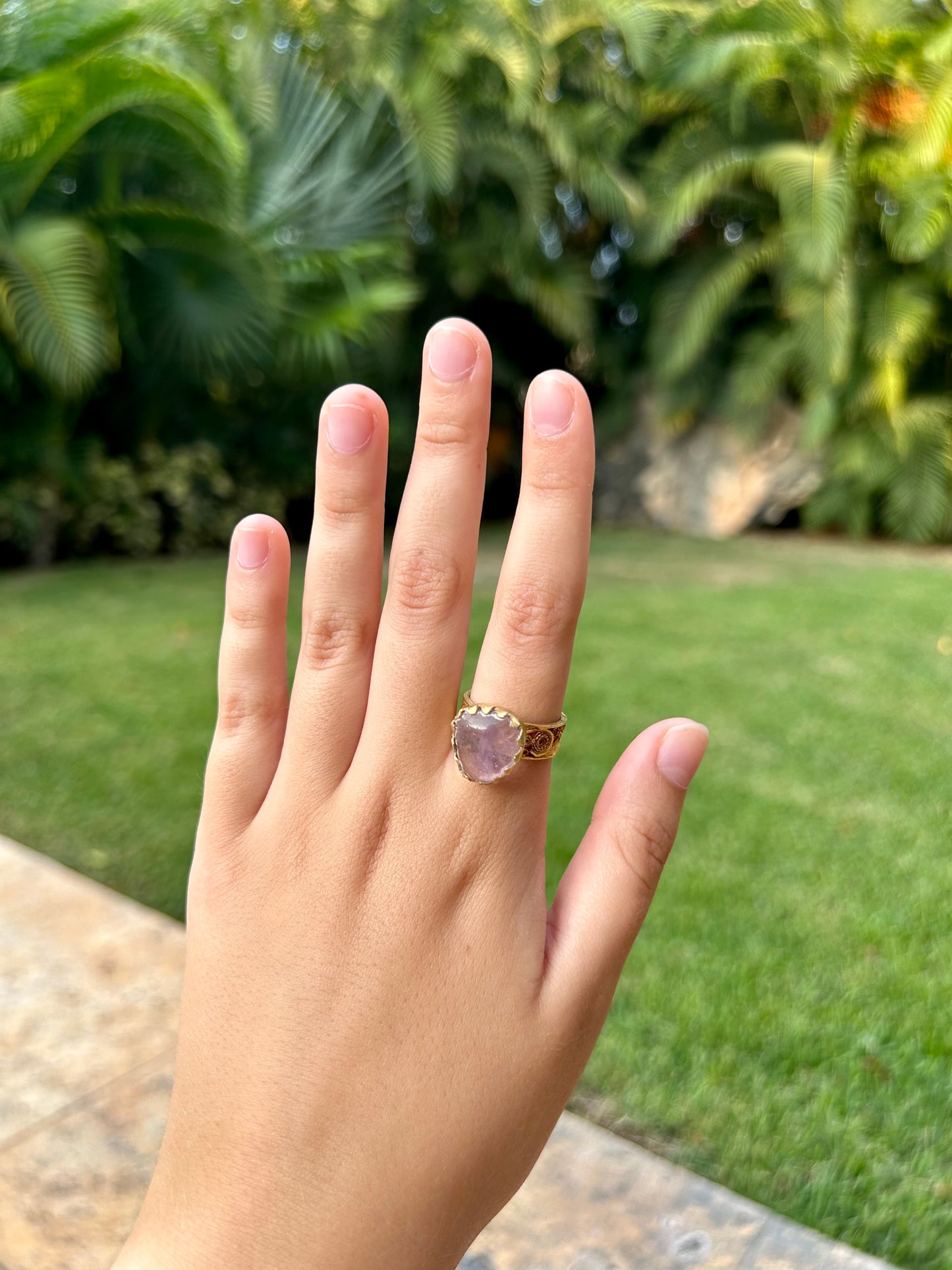 Anillo Filigrana Piedra Varios Colores